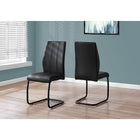 Monarch Specialties - 1123 Chaise - Simili-Cuir Noir/Metal - Paquet de 2-2