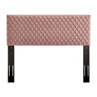 Modway - Angela Performance Velvet Tête de lit King, Rose poussiéreuse-Hauteur ajustable