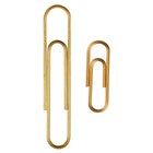 JAM Paper - Paquet combiné de trombones colourés - standard et jumbo - trombones dorés - 1 paquet de 100 et 1 paquet de 75-Taille : 1 pouce (standard/régulier) et 2 pouces (jumbo) | Gardez vos piles de papier organisées avec des trombones colourés