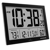 Marathon - Horloge atomique numérique Slim-Jumbo, noir-AFFICHAGE SLIM JUMBO : seulement 1 po d'épaisseur, avec chiffres de 4,5 po, facilitant le visionnement