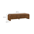 Modway - Waterflute 68 po cannelé Meuble TV, Noyer-Conception des bords de cascade