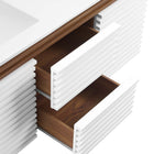 Modway - Render Fixation murale de 48" Vanette de salle de bain - Blanc Noyer Blanc-9