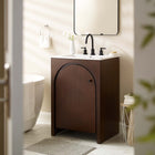 Modway - Appia 24" Armoire de toilette de salle de bain (lavabo non inclus) - Noyer-Construction en parement de bois de manguier et MDF