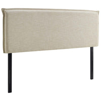 Modway - Camille Tissu rembourré Tête de lit Queen, Beige-Rembourrage fin en polyester