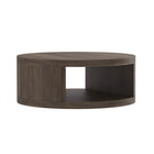 Manhattan Comfort - Table basse ronde contemporaine Alure 36" - Noyer-Construction à panneaux épais pour une durabilité et un soutien structurel accrus