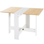 HOMCOM - Table à manger pliante à abattants pour 2-4 personnes - blanc et chêne-Fabriqué en panneau de particules avec une finition laminée pour l'utilisation