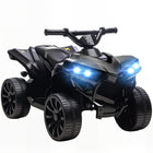 Qaba - VTT pour enfants à 4 roues alimenté par batterie 6V avec musique et phares à DEL - noir-Moteur puissant de 6V roule sur divers terrains, éveillant la curiosité 