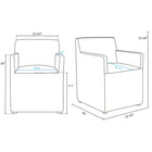 Manhattan Comfort - Lot de 2 fauteuils de salle à manger modernes Anna Square 58 cm en similicuir gris pierre-Rembourrage ajusté de la tête aux pieds en similicuir luxueux avec rembourrage en mousse