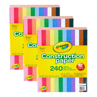 Crayola - Papier de construction, 240 feuilles par paquet, 3 paquets, 720 feuilles au total-Le papier de construction Crayola est un incontournable pour les projets à la maison et à l'école