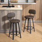 HOMCOM - Tabourets de bar pivotants hauteur comptoir - brun - paquet de 2-Siège en cuir PU souple offrant un nettoyage facile et un confort supplémentaire 
