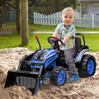 Aosom - kids digger Ride-On excavator 6v battery powered - blue-La pelleteuse à chevaucher possède également une fonction musicale : appuyez sur le bouton pour jouer 