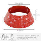 HOMCOM - Collerette de sapin de Noël 26" ronde - décoration de fête-Pas besoin de réarranger le tissu comme une jupe d'arbre traditionnelle en tissu 