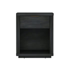 Manhattan Comfort - Table de nuit moderne Evelyn 20" à 1 tiroir - Gris charbon-Table de nuit moderne pour chambre et salon