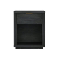 Manhattan Comfort - Table de nuit moderne Evelyn 20" à 1 tiroir - Gris charbon-Table de nuit moderne pour chambre et salon