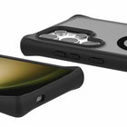 ITSKINS - Coque Givrée Hybrid_R Compatible avec Accessoires Magnétiques pour Samsung Galaxy S24 Ultra - Noir-Aimants 2 fois plus puissants intégrés à la coque