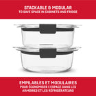 Rubbermaid - Contenants de conservation alimentaires ronds anti-fuite Brilliance - 510 ml - Paquet de 2-Empêche les éclaboussures au micro-ondes : les évents intégrés sous les couvercles vous permettent de réchauffer les restes sans enlever les couvercles