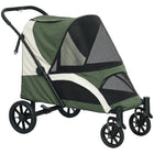PawHut - Poussette pliable pour animaux de compagnie pour petits, moyens et grands chiens, jusqu’à 66 lb - vert foncé-Grande taille pour les chiens jusqu’à 66 lb (30 kg) et 26,8 po (68 cm) de long 