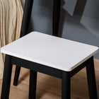 HOMCOM - Coiffeuse avec tabouret - 31,5 po L x 16,5 po l x 51,6 po H - blanc, noir-Couleur : Blanc, Noir 