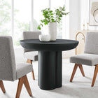 Modway - Caspian Béton rond de 40 po Table à manger, Noir-Accueille 2 à 4 personnes