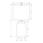 Monarch Specialties - Luminaire - 17 po H Lampe De Table - Résine Taupe - Abat-Jour Ivoire / Crème-Parfaite pour éclairer les tables de nuit, les tables d'appoint ou les tables latérales, cette lampe de table ajoute une touche décorative tout en servant de solution d'éclairage fonctionnelle