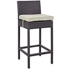 Modway - Convene Terrasse extérieure Tissu Tabouret de bar - Espresso Beige-Pour divertir ou pour un usage quotidien