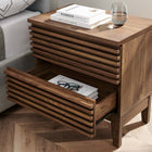 Modway - Render Deux tiroirs Table de chevet, Noyer-Tiroirs glissants à extension complète