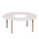 Beleduc Furniture - table ronde de classe Emmanuele - avec un trou rond au centre - 120 L X 120 W cm - blanc-Table en forme de beignet pour les écoles, les garderies, les salles de jeux et les maisons