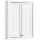 HOMCOM - Armoire murale de salle de bain avec 2 portes et étagères réglables - blanc-Deux étagères réglables, chacune avec trois options de hauteur, conviennent aux objets hauts ou bas