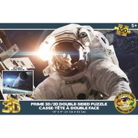Prime 3D - Astronaute et étoiles dans l’espace - 100 pièces-Casse-tête 3D lenticulaire de 100 morceaux