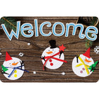 Ashley Productions - The Original Fun Mat - Tapis de Bienvenue - 15 -5" x 23 -5" - 3 Bonhommes de Neige Fabriqués-Mesure et conception : Le tapis artisanal des 3 bonshommes de neige mesure 15,5 po x 23,5 po.