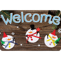 Ashley Productions - The Original Fun Mat - Tapis de Bienvenue - 15 -5" x 23 -5" - 3 Bonhommes de Neige Fabriqués-Mesure et conception : Le tapis artisanal des 3 bonshommes de neige mesure 15,5 po x 23,5 po.