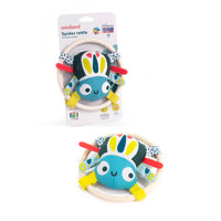 Miniland - Sentez-vous à apprendre : Hochet araignée-Les anneaux de dentition du hochet araignée facilitent la prise en main, et son hochet intérieur stimule et motive les mouvements de bébé