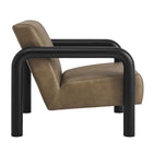 Modway - Sereno Cuir végane Chaise d’accent - Noir champignon-Glissières de plancher sans marquage