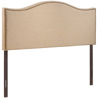 Modway - Curl Nailhead Tapis Tête de lit Queen, Café-Tête de lit contemporaine