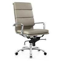 Plata Import Paco Gris Chaise de bureau, dossier haut (LS-3060-G)-Siège en cuir PU
