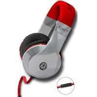 Mental Beats – Écouteurs Xpert DJ avec microphone, rouge-Câble à un côté sans enchevêtrement (3,5 mm)
