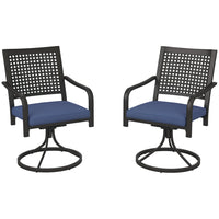 Outsunny - Chaises pivotantes Patio, Rocker pivotant extérieur, bleu-Pour que deux personnes puissent se détendre ensemble autour de la piscine 