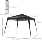 Outsunny - Tente auvent d'extérieur pliante 8 pi l x 8 pi L avec sac - Noir-Structure en métal robuste assurant solidité et stabilité