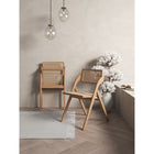 Manhattan Comfort - Lot de 2 chaises pliantes de salle à manger Lambinet 53 cm style industriel chic - Nature-Canne naturelle fine fabriquée à partir de véritable rotin en bois