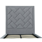 Manhattan Comfort - Lit une place moderne Crosby 81,1" en velours - Gris-Taille de matelas jumeau recommandée : 190 cm x 99 cm