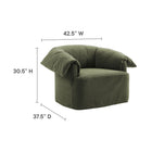 Modway - Lark Slipcover Tissu Grand fauteuil - Sauge-Tissu en mélange de lin