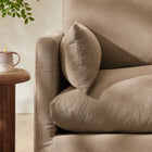 Modway - Wellfleet Slipcover Mélange de lin Fauteuil - Amande-Coussins de duvet fondu
