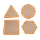 Learn Well - YUSE0321 Petits miroirs de forme rectangulaire - Ensemble de 4-Miroirs en bois magnifiquement conçus, parfaits pour les petites mains pour explorer les reflets.