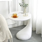 Plata Import Tommy Table d'appoint ronde de 21,5 po de largeur - Blanche-Aucun assemblage requis