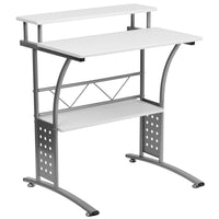 Flash Furniture Bureau d'ordinateur Clifton blanc-Style contemporain