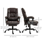 Vinsetto - Chaise de bureau de massage à vibrations 6 points avec repose-pieds et télécommande - brun-Hauteur d’assise réglable pour votre confort