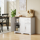 HOMCOM - Buffet moderne 40 po avec tiroirs et portes de rangement - blanc-Fabriqué en panneau de particules et MDF, supporte jusqu'à 99 lb, avec une surface facile à nettoyer