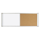 MasterVision - Tableau combo pour cubicle - Magnétique effaçable à sec & Bulletin en liège - 13" x 36" - Cadre en aluminium-Tableau combo pour cubicle avec surfaces magnétiques effaçables à sec et en liège