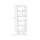 Sonax – Bibliothèque de la collection Hawthorn, 72 po de hauteur, blanc givré -Conception à la verticale peu encombrante