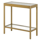 Hudson&Canal - Table d'appoint rectangulaire Alexis (61 cm) - Laiton-Le plateau de table et l'étagère ont chacun une capacité de poids de 20 lb